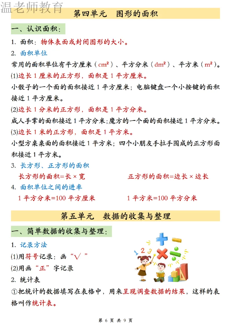 26春三年级下册数学必背公式汇总_2026春人教数学必背公式汇总