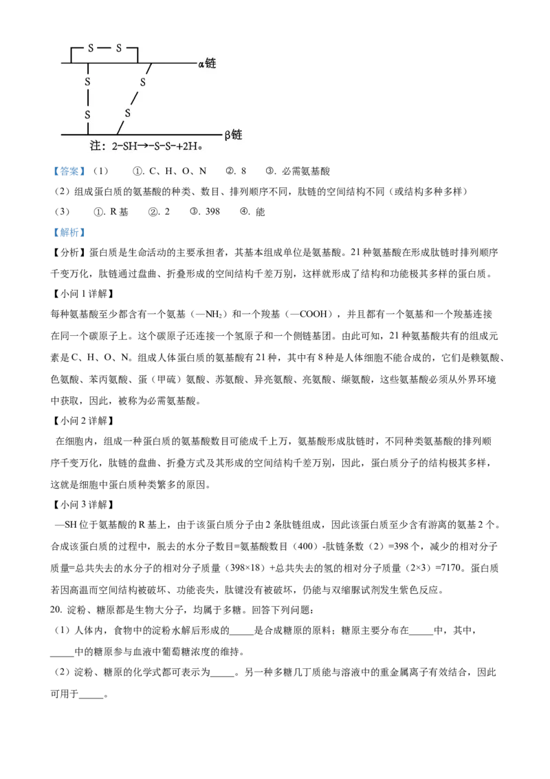 青海省海南州2024-2025学年高一上学期期中质量检测生物试题Word版含解析_2024年12月试卷_1224青海省海南州2024-2025学年高一上学期期中质量检测试题