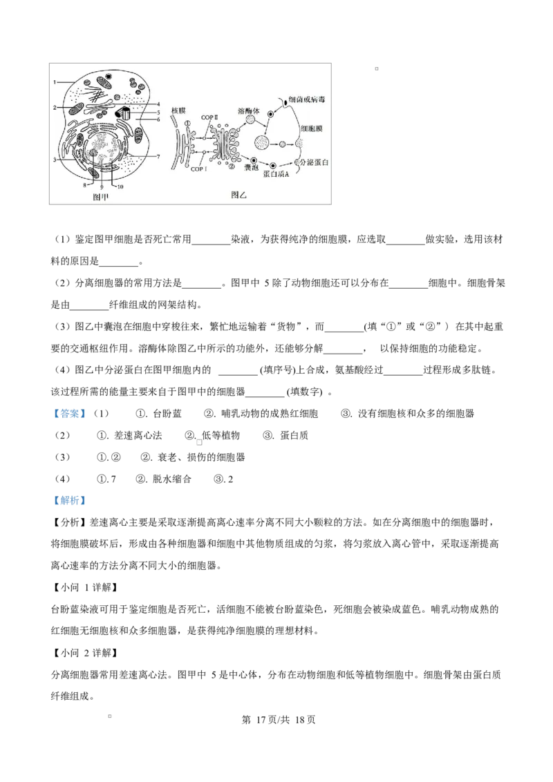黑龙江省佳木斯市第二中学2025-2026学年高一上学期11月期中生物试题Word版含解析_2025年11月高一试卷_251124黑龙江省佳木斯市第二中学2025-2026学年高一上学期期中（全）