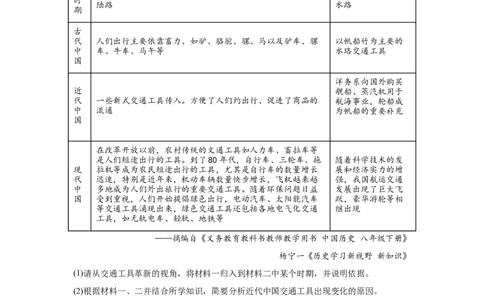 （内蒙古专用）中考历史真题汇编：综合材料题-5年（2020-2024）中考真题+1年模拟真题汇编_8历史中考复习_2025年中考复习资料