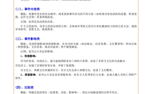 主题21综合题答题模版(世界史)_中考历史资料合集_中考历史专题复习讲义资料（可下载打印）