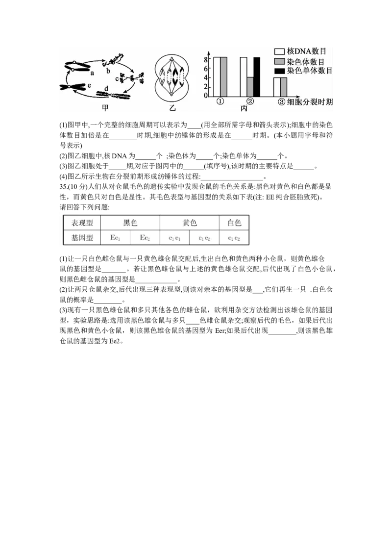 黑龙江省牡丹江二中23届高三上学期第二次阶段测试生物含答案_生物高考模拟题_老高考_2023年