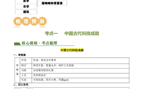 专题03古今中外科技成就（讲练）（原卷版）_中考历史资料合集_中考历史二轮复习资料（全国通用）_配套讲练