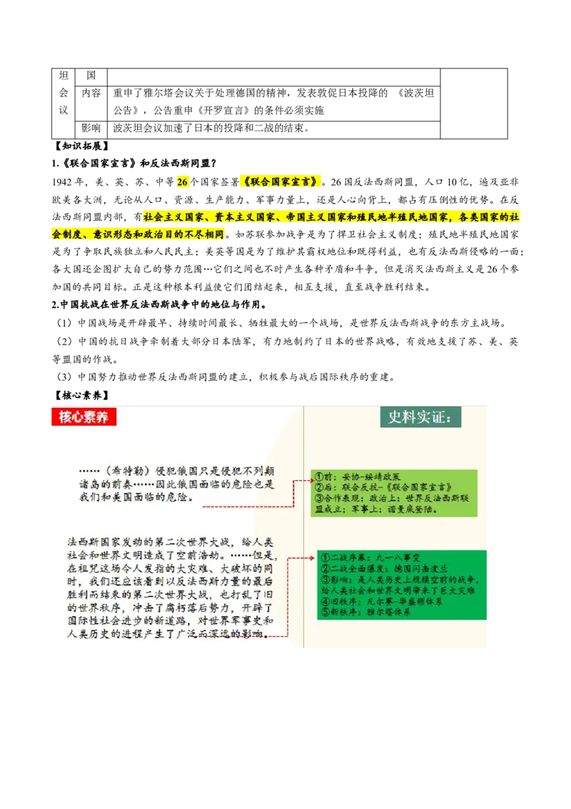 （讲义）专题26经济大危机和第二次世界大战（原卷版）_8历史中考复习_2024年中考复习资料_一轮复习资料_完课件+讲义+练习2024年中考历史一轮复习讲练测（全国通用）