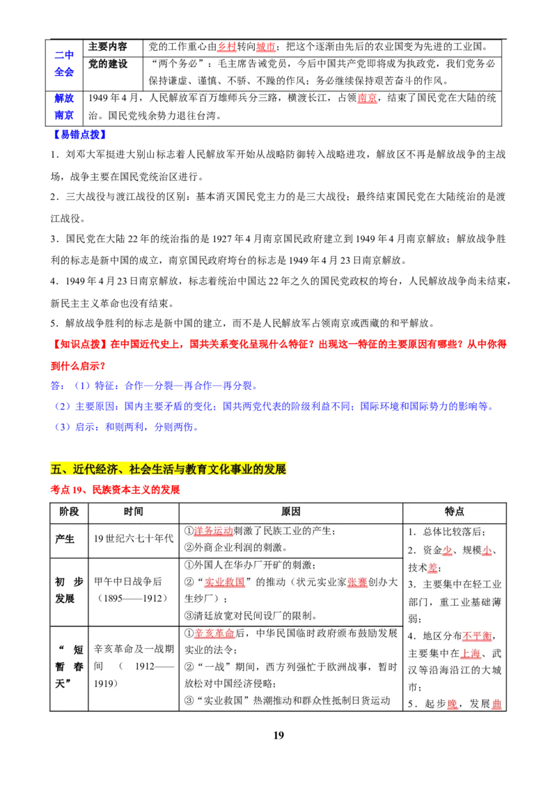 主题08新民主主义革命时期(历史时空+热词背诵+考点梳理+素养导向+命题预测)_中考历史资料合集_中考历史专题复习讲义资料（可下载打印）