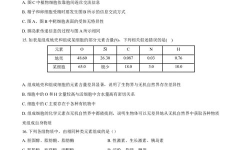高一生物期中考试-学生用卷(1)_2025年11月高一试卷_251102湖北省黄冈市黄梅县育才高级中学2025-2026学年高一上学期10月期中（全）