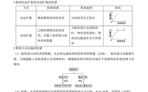 （3）细胞的物质输入和输出&mdash;&mdash;2025届高考生物二轮复习易错重难提升（含解析）_2025年新高考资料_二轮复习_2025届高考生物二轮复习易错重难提升（含解析）