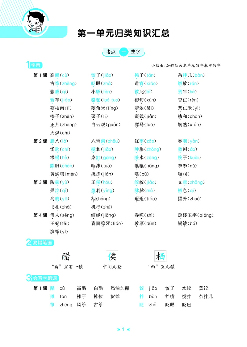 26春53天天练六下人教语文《单元归类知识汇总》_2026春人教语文53单元知识归纳总结