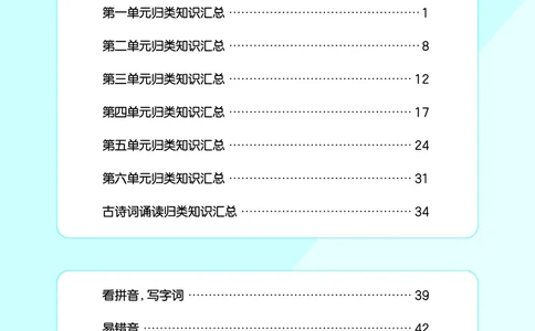 26春53天天练六下人教语文《单元归类知识汇总》_2026春人教语文53单元知识归纳总结