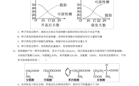 高一生物上学期第一次月考（苏教版2019）测试范围：苏教版2019必修1第1章~第2章第1节（考试版）_2025年10月高一试卷_2510032025-2026学年高一生物上学期第一次月考