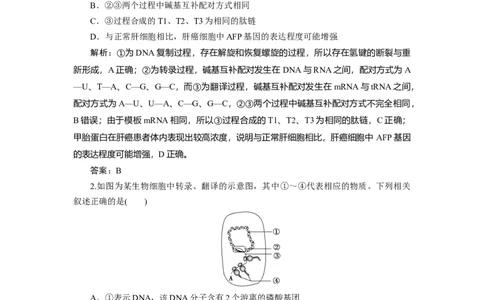 高中生物一轮复习专题训练：第19讲基因的表达（word含解析）_新高考复习资料_2023年新高考复习资料_一轮复习_名师精选2023届新高考生物一轮复习专题训练卷(word版含解析）