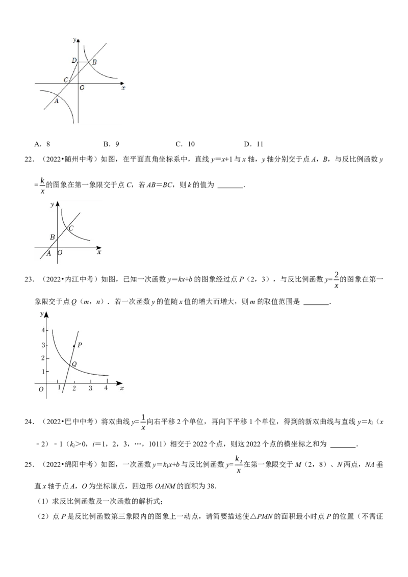 专题15反比例函数（原卷版）-2023年中考数学一轮复习高频考点精讲精练（全国通用）_中考复习资料_语数英物化_2数学中考复习_2023年中考复习资料_一轮复习
