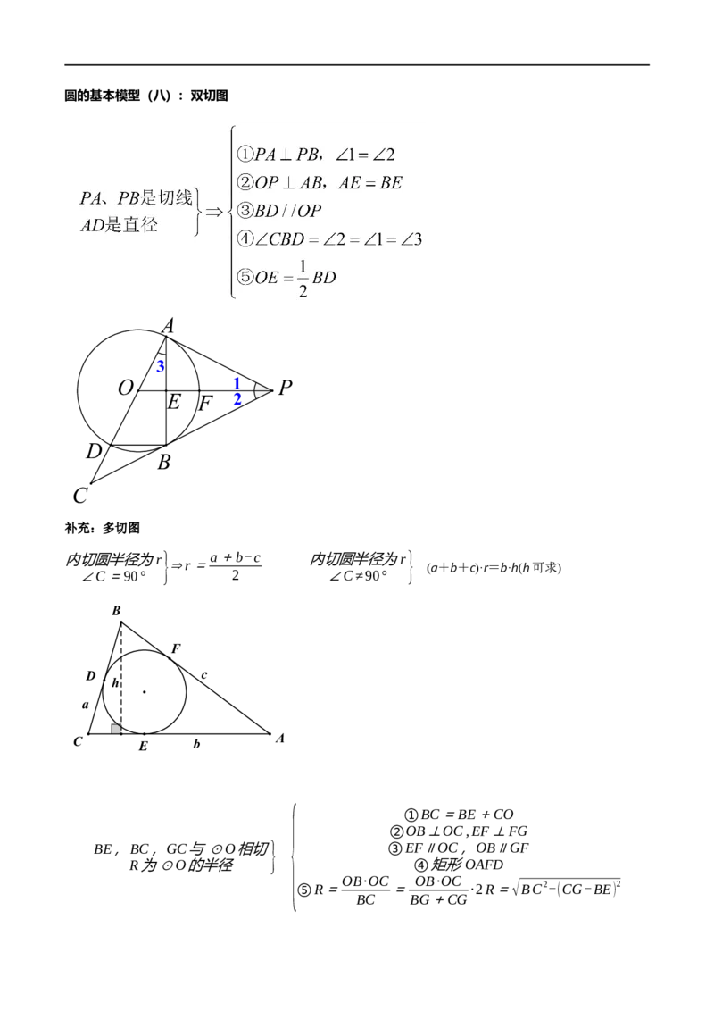 专题1-7一文讲透圆的十大基本模型&middot;母题溯源（原卷版）_中考复习资料_语数英物化_2数学中考复习_2024年中考复习资料_专项复习资料