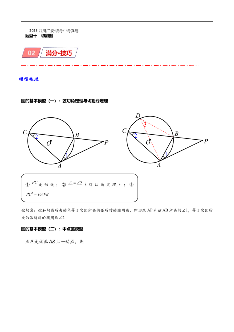 专题1-7一文讲透圆的十大基本模型&middot;母题溯源（原卷版）_中考复习资料_语数英物化_2数学中考复习_2024年中考复习资料_专项复习资料