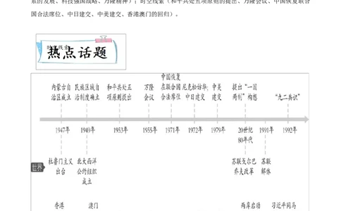 重难点11民族团结与祖国统一、国防建设与外交成就（原卷版）_8历史中考复习_2023年中考复习资料_专项复习_冲刺中考2023年历史时事热点抢分集训+重难点抢分攻略
