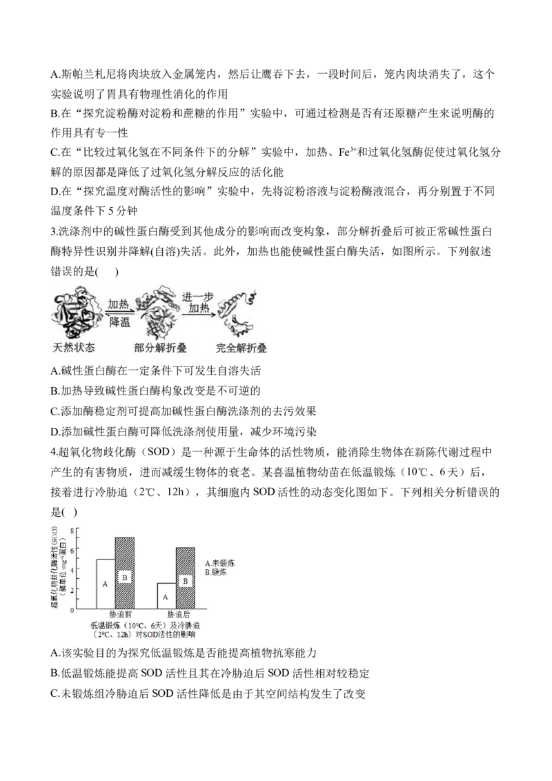 （4）酶与ATP&mdash;&mdash;2025届高考生物二轮复习易错重难提升（含解析）_2025年新高考资料_二轮复习_2025届高考生物二轮复习易错重难提升（含解析）
