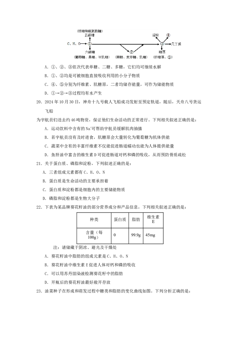 高一生物月考1试题_2025年10月高一试卷_251021河南省实验中学2025-2026学年高一上学期第一次月考_河南省实验中学2025-2026学年高一上学期第一次月考生物试卷（有答案）