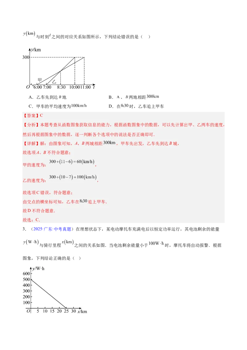专题08平面直角坐标系与函数基础（全国通用）（解析版）_中考复习资料_语数英物化_2数学中考复习_2026年中考复习（更新中）