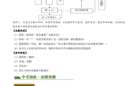 专题01家国同构下的中国古代政治（讲练）（解析版）_中考历史资料合集_中考历史二轮复习资料（全国通用）_配套讲练