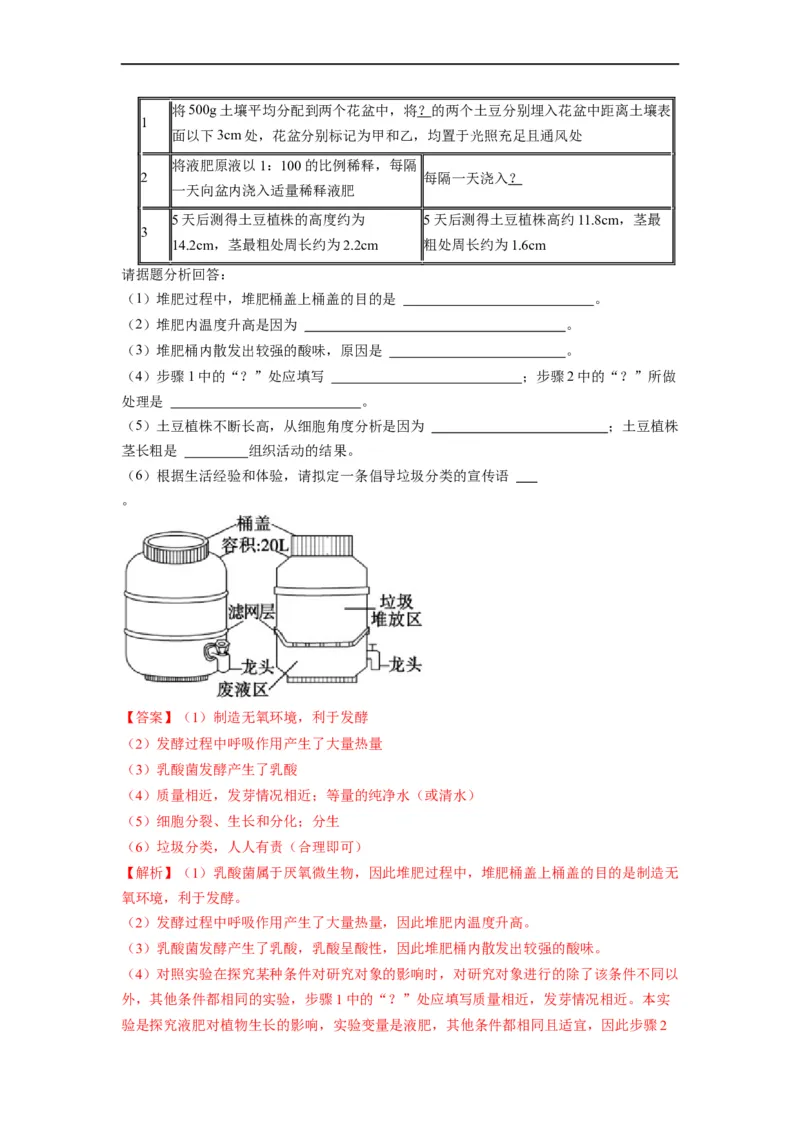 重难点10生物技术-2023年中考生物热点&middot;重点&middot;难点专练（全国通用）（解析版）_6生物中考复习_2023年中考复习资料_专项复习_2023年中考生物热点&middot;重点&middot;难点专练（全国通用）