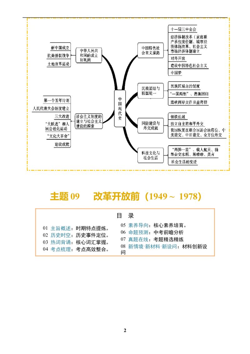 主题09改革开放前(1949~1978)(历史时空+热词背诵+考点梳理+素养导向+命题预测)_中考历史资料合集_中考历史专题复习讲义资料（可下载打印）