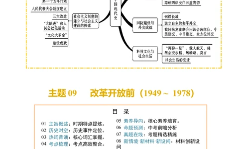 主题09改革开放前(1949~1978)(历史时空+热词背诵+考点梳理+素养导向+命题预测)_中考历史资料合集_中考历史专题复习讲义资料（可下载打印）