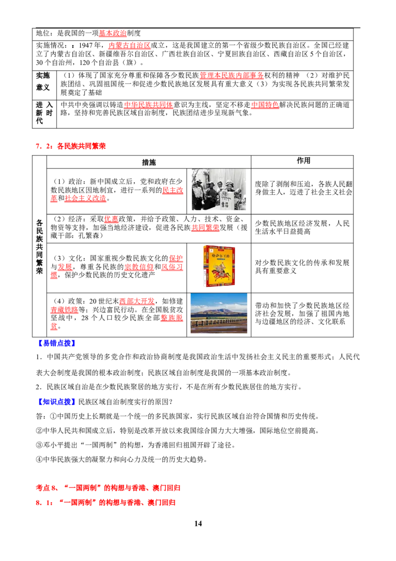 主题10改革开放后(1978年至今)(历史时空+热词背诵+考点梳理+素养导向+命题预测)_中考历史资料合集_中考历史专题复习讲义资料（可下载打印）