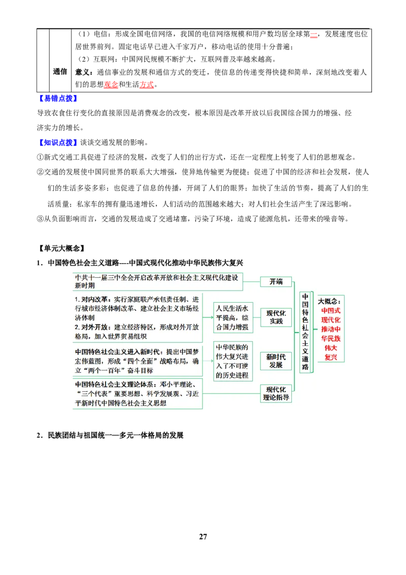 主题10改革开放后(1978年至今)(历史时空+热词背诵+考点梳理+素养导向+命题预测)_中考历史资料合集_中考历史专题复习讲义资料（可下载打印）