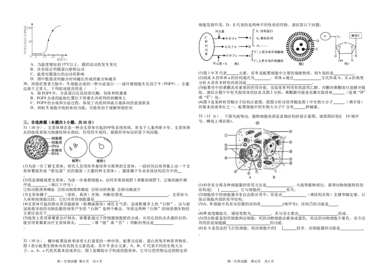 黑龙江省大庆市大庆中学2025-2026学年高一上学期11月期中生物试题_2025年12月高一试卷_251210黑龙江省大庆市大庆中学2025-2026学年高一上学期11月期中考试（全）