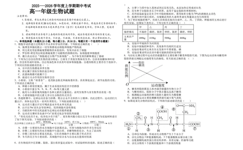 黑龙江省大庆市大庆中学2025-2026学年高一上学期11月期中生物试题_2025年12月高一试卷_251210黑龙江省大庆市大庆中学2025-2026学年高一上学期11月期中考试（全）