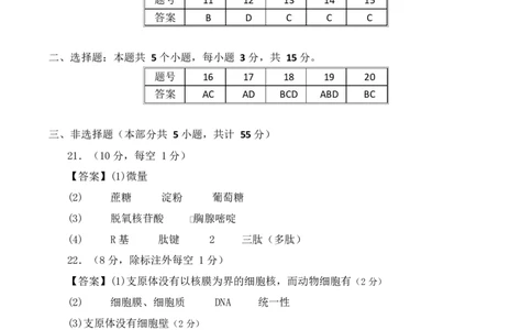 高一生物第一次月考卷多选题（参考答案）（人教版2019）_2025年10月高一试卷_2510032025-2026学年高一生物上学期第一次月考