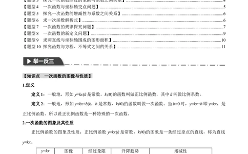 专题12一次函数的图像与性质十大题型（举一反三）（原卷版）_中考复习资料_语数英物化_2数学中考复习_2024年中考复习资料_一轮复习资料