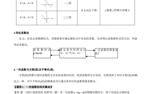 专题12一次函数的图像与性质十大题型（举一反三）（原卷版）_中考复习资料_语数英物化_2数学中考复习_2024年中考复习资料_一轮复习资料