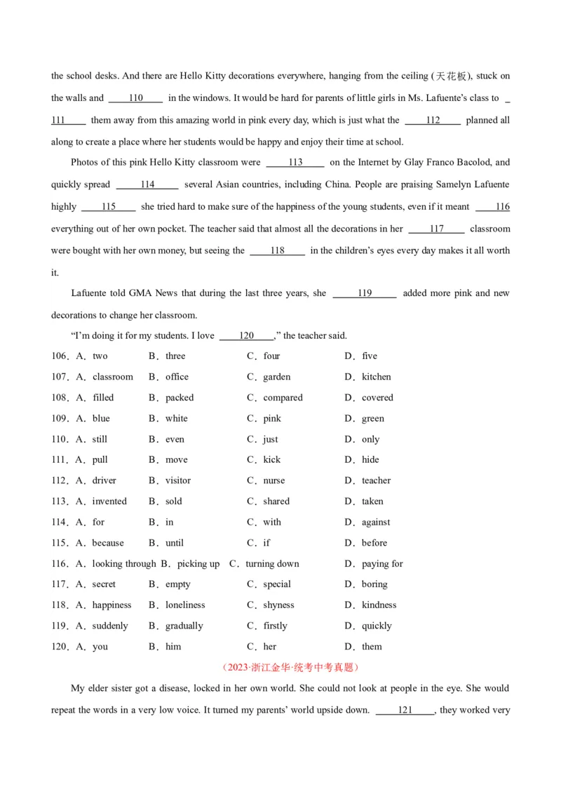 专题15完形填空考点1人物故事类（全国通用）（原卷版）_中考复习资料_语数英物化_3英语中考复习_2026年中考复习（更新中）