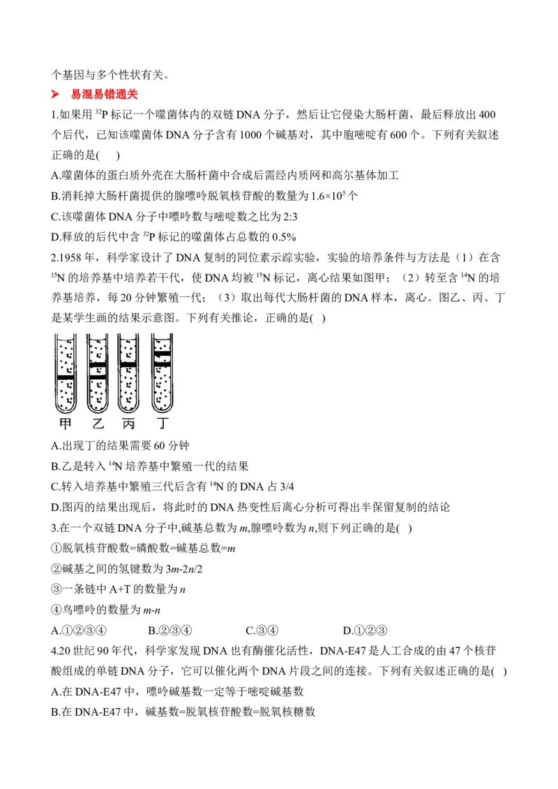 （9）遗传的分子基础&mdash;&mdash;2025届高考生物二轮复习易错重难提升（含解析）_2025年新高考资料_二轮复习_2025届高考生物二轮复习易错重难提升（含解析）