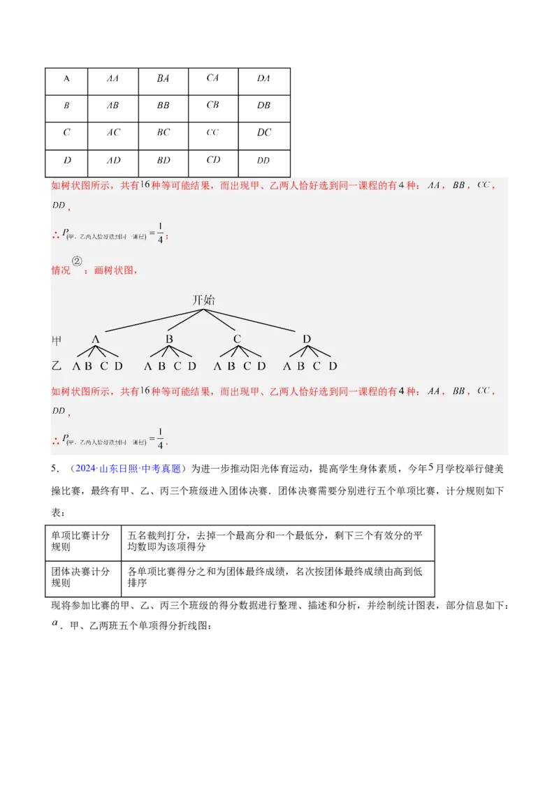 专题24概率（全国通用）（解析版）_中考复习资料_语数英物化_2数学中考复习_2026年中考复习（更新中）_好题汇编三年（2023-2025）中考数学真题分类汇编（全国通用）