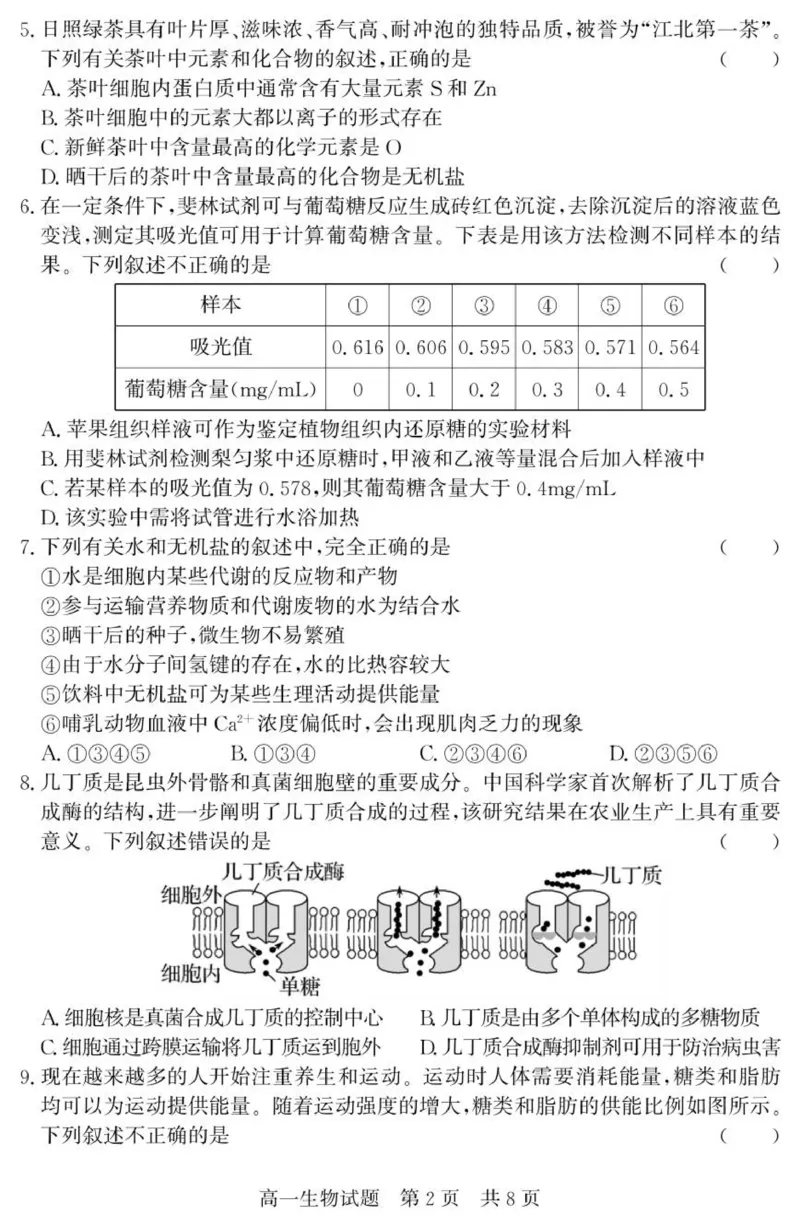 （教研室提供）山东省济宁市兖州区2025-2026学年高一上学期期中生物试题_2025年12月高一试卷_251221山东省济宁市兖州区2025-2026学年高一上学期期中（全）