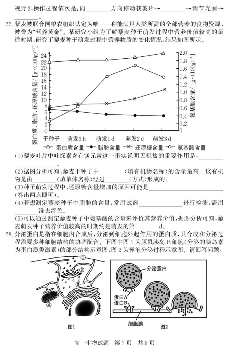 （教研室提供）山东省济宁市兖州区2025-2026学年高一上学期期中生物试题_2025年12月高一试卷_251221山东省济宁市兖州区2025-2026学年高一上学期期中（全）