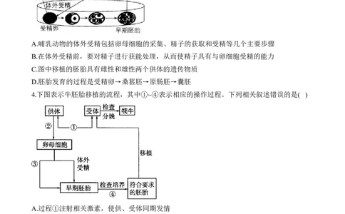 （25）胚胎工程、生物技术的安全性和伦理问题及生态工程&mdash;&mdash;2025届高考生物二轮复习易错重难提升学案（含解析）_2025年新高考资料_二轮复习