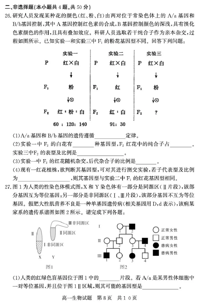 （教研室提供）山东省济宁市兖州区2024-2025学年高一下学期期中考试生物试题_2025年05月试卷_0529山东省济宁市兖州区2024-2025学年高一下学期期中考试