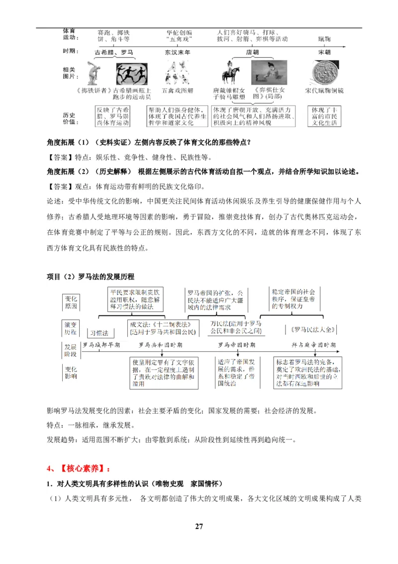 主题11古代世界(历史时空+热词背诵+考点梳理+素养导向+命题预测)_中考历史资料合集_中考历史专题复习讲义资料（可下载打印）