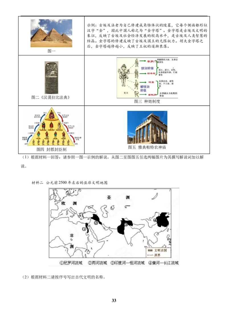 主题11古代世界(历史时空+热词背诵+考点梳理+素养导向+命题预测)_中考历史资料合集_中考历史专题复习讲义资料（可下载打印）