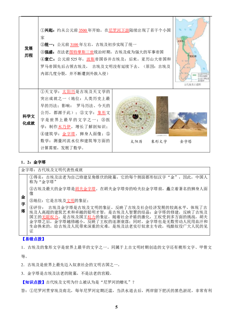 主题11古代世界(历史时空+热词背诵+考点梳理+素养导向+命题预测)_中考历史资料合集_中考历史专题复习讲义资料（可下载打印）