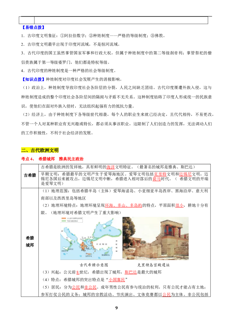 主题11古代世界(历史时空+热词背诵+考点梳理+素养导向+命题预测)_中考历史资料合集_中考历史专题复习讲义资料（可下载打印）