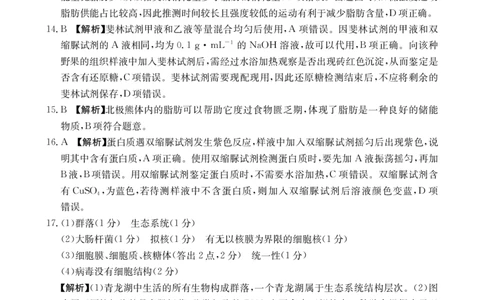 高一生物学答案_2025年10月高一试卷_251031金太阳&middot;河南省2025-2026年度上学期高一年级第一次联考（25-28A）（全）