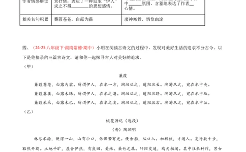 专题25：八下古诗词+文言文对比阅读精练（练习）原卷版_中考复习资料_语数英物化_1语文中考复习_2026年中考复习（更新中）_备战2026年中考语文一轮复习之古诗文专题（全国通用）