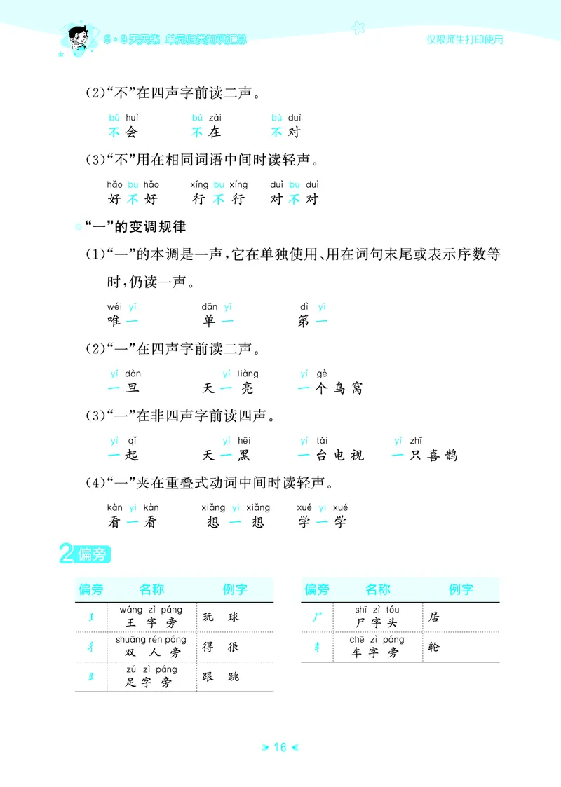 26春53天天练一下人教语文增值资源《单元归类知识汇总》_2026春人教语文53单元知识归纳总结
