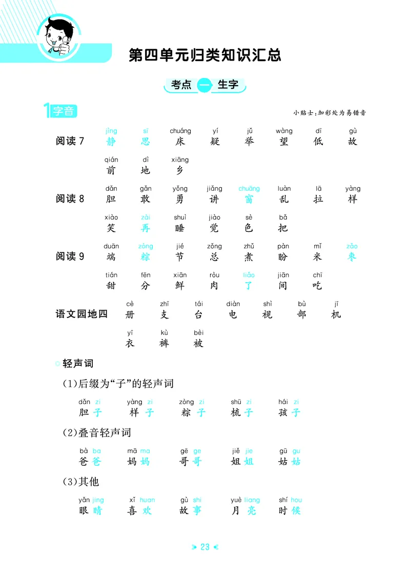 26春53天天练一下人教语文增值资源《单元归类知识汇总》_2026春人教语文53单元知识归纳总结
