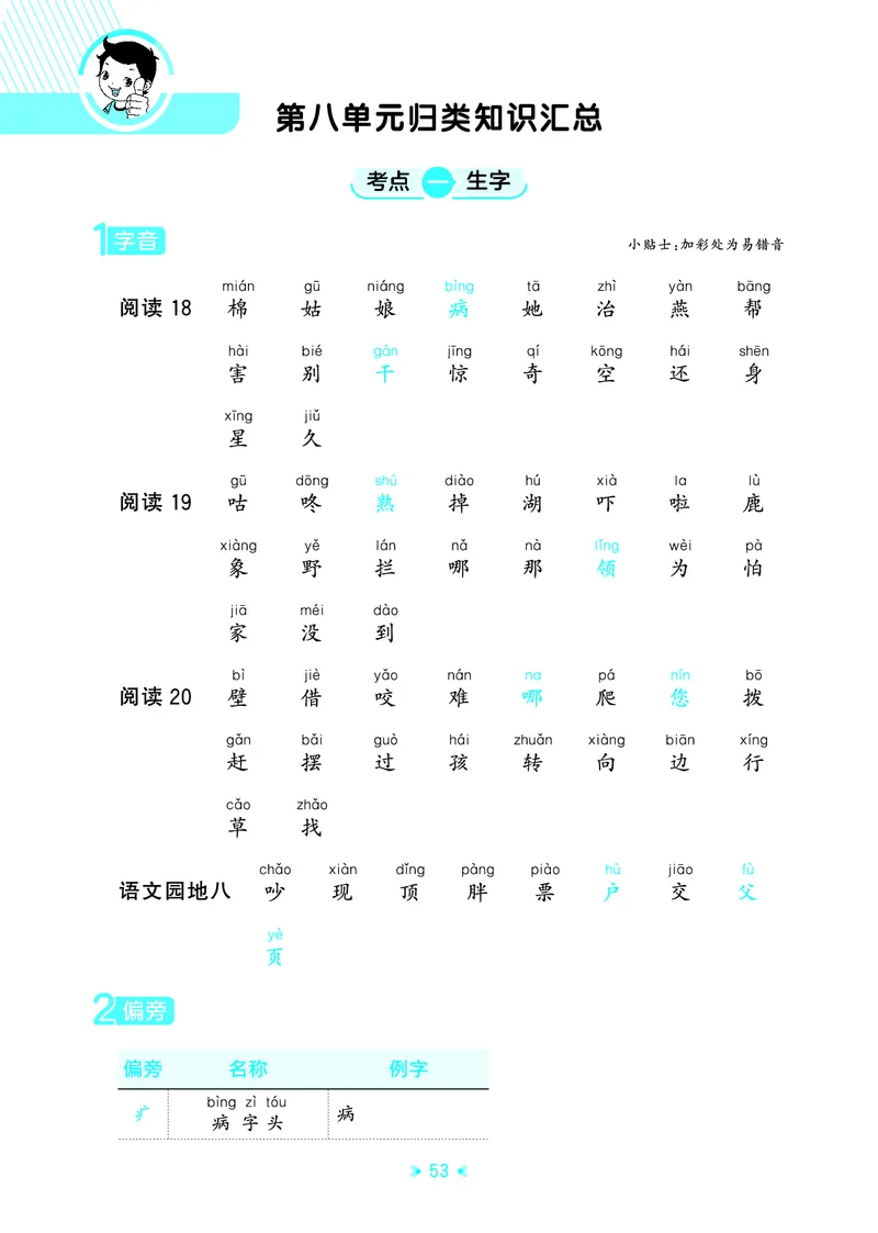 26春53天天练一下人教语文增值资源《单元归类知识汇总》_2026春人教语文53单元知识归纳总结