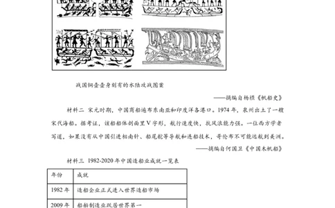 （湖北专用）中考历史真题汇编：综合材料题-5年（2020-2024）中考真题+1年模拟真题汇编_8历史中考复习_2025年中考复习资料